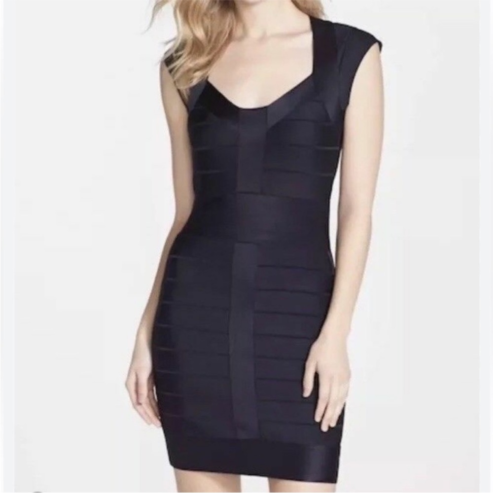 French Connection Black Bandage Dress Size 6 EUC
